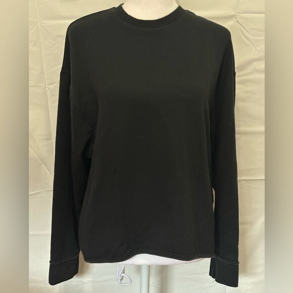 Nike Yoga Soft Fleece Sweatshirt Black Crewneck Loose Fit size XS - Picture 8 of 8